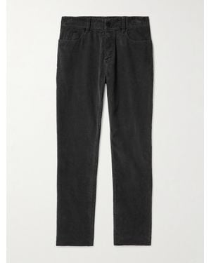 James Perse Slim-Fit Straight-Leg Cotton-Blend Corduroy Trousers - Black