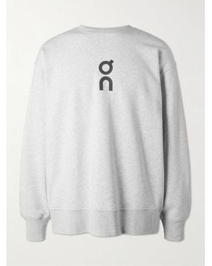 On Shoes Club Logo-print Organic Cott-blend Jersey Sweatshirt - Grey