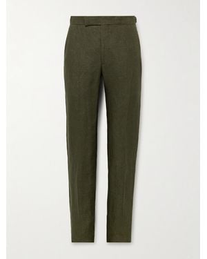 Richard James Chapman Slim-Fit Straight-Leg Linen Suit Trousers - Green
