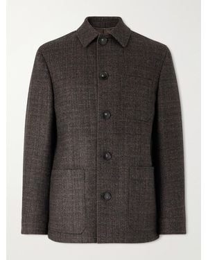 Canali Wool And Cashmere-Blend Overshirt - Black