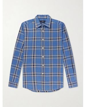 dunhill Checked Cotton Shirt - Blue