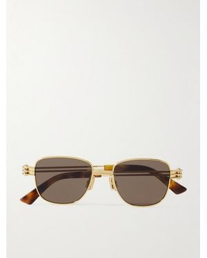 Bottega Veneta Square-frame Gold-tone Sunglasses - Natural
