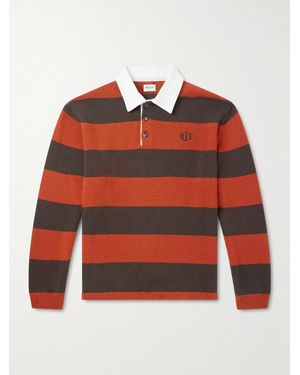 Bode Logo-Embroidered Striped Wool Polo Shirt