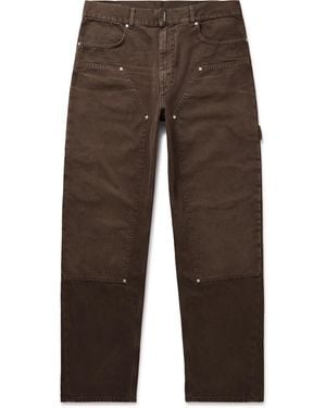 Givenchy Carpenter Straight-Leg Cotton-Canvas Pants - Brown