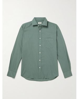 Hartford Paul Pat Cotton-Twill Shirt - Green