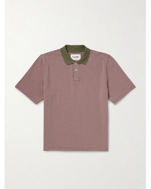 Corridor NYC Striped Cotton-Piqué Polo Shirt - Pink