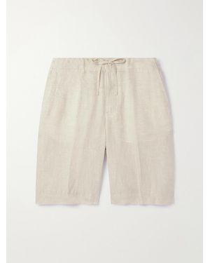 Loro Piana Straight-Leg Linen Drawstring Bermuda Shorts - Natural