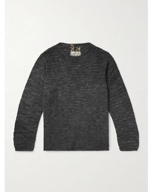 Kartik Research Pullover aus Seidenstrick mit Logostickerei - Grau