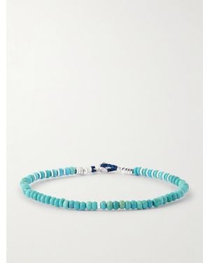 Mikia Circle4 Sterling And Beaded Bracelet - Blu