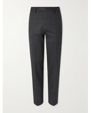 Lardini Straight-Leg Virgin Wool-Blend Herringbone Suit Trousers - Grey
