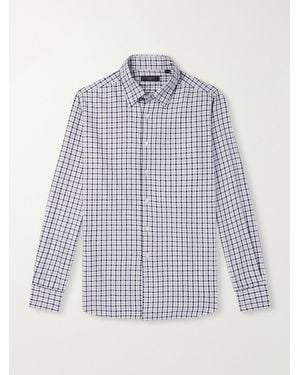 Slowear Glanshirt Button-Down Collar Checked Cotton Shirt - Blue
