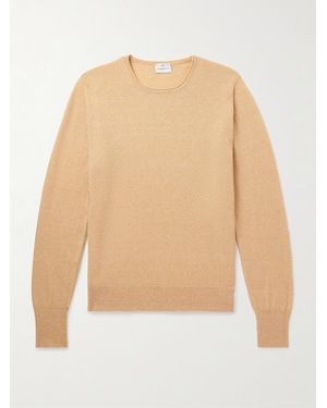 Kingsman Slim-Fit Cashmere And Linen-Blend Jumper - Natural