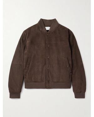 Gabriela Hearst Greg Slim-Fit Padded Suede Bomber Jacket - Brown