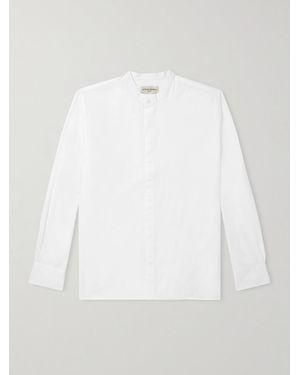 Officine Generale Gaston Grandad-Collar Cotton-Poplin Shirt - White