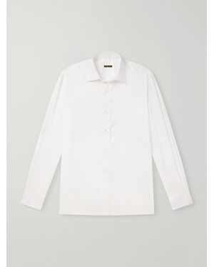 Rubinacci Cutaway-Collar Cotton-Twill Shirt - White