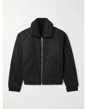 A Kind Of Guise Gobi Bear Cropped Wool And Cotton-Blend Bomber Jacket - Black