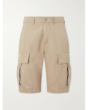 CHERRY LA Wide-Leg Cargo Cotton Shorts - Natural