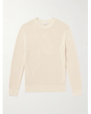 Sunspel Honeycomb-Knit Cotton Jumper - Natural