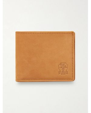 Brunello Cucinelli Logo-debossed Suede Billfold Wallet - Natural
