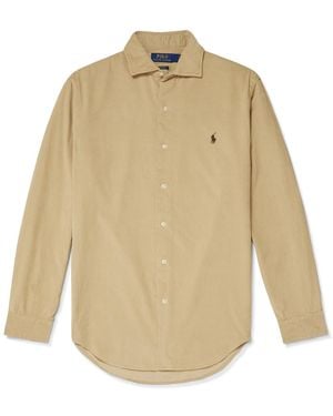 Polo Ralph Lauren Logo-Embroidered Cotton-Corduroy Shirt - Natural