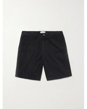 MR P. Straight-Leg Garment-Dyed Cotton-Blend Twill Bermuda Shorts - Black