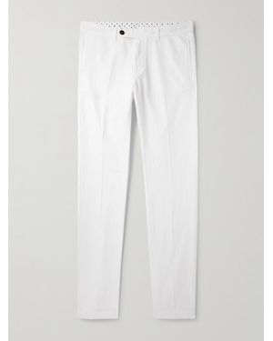Massimo Alba Winch2 Slim-Fit Straight-Leg Cotton And Linen-Blend Trousers - White