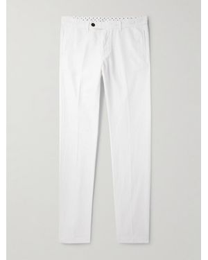 Massimo Alba Winch2 Slim-Fit Straight-Leg Cotton And Linen-Blend Pants - White