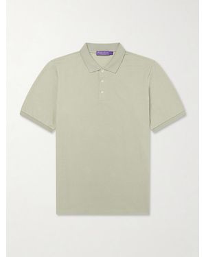 Ralph Lauren Logo-Embroidered Cotton-Piqué Polo Shirt - Natural