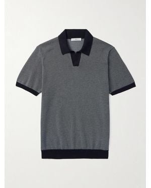 MR P. Honeycomb-knit Organic Cotton Polo Shirt - Grey
