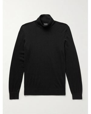 ZEGNA Cashmere And Silk-Blend Rollneck Sweater - Black