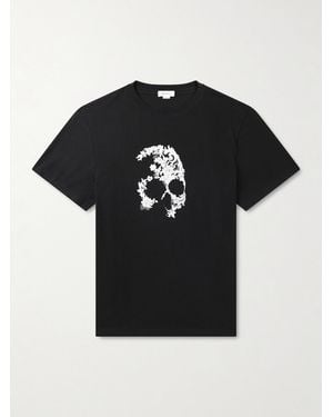 McQueen Printed Cotton-Jersey T-Shirt - Black