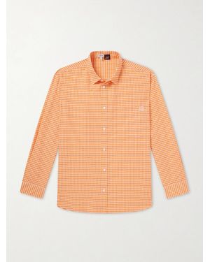Loewe Paula's Ibiza Anagram-Embroidered Checked Cotton-Poplin Shirt - Orange