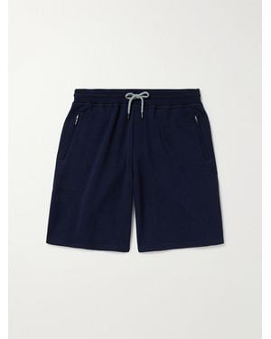 Brunello Cucinelli Straight-Leg Cotton-Blend Jersey Drawstring Shorts - Blue
