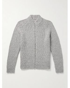 MR P. Alpaca-blend Bouclé Zip-up Cardigan - Grey