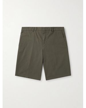 Loro Piana Jarno Straight-Leg Stretch-Cotton Bermuda Shorts - Green