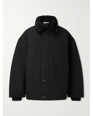 Acne Studios Omanti Shearling-Trimmed Padded Peached-Nylon Parka - Black
