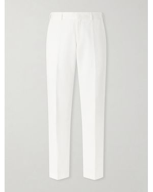 Paul Smith Straight-Leg Cotton And Linen-Blend Twill Trousers - White