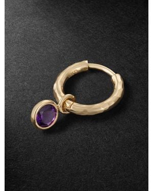 Octavia Elizabeth Nesting Gem Amethyst Single Hoop Earring - Black