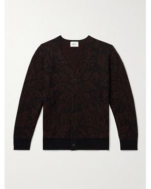 NN07 Michael 60017 Jacquard-knit Wool Cardigan - Black
