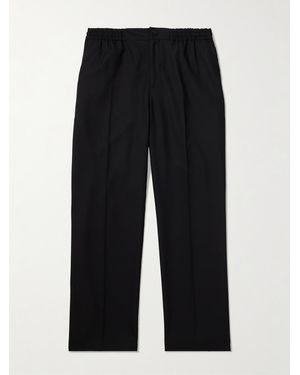 MR P. Arthur Wide-Leg Woven Drawstring Trousers - Black