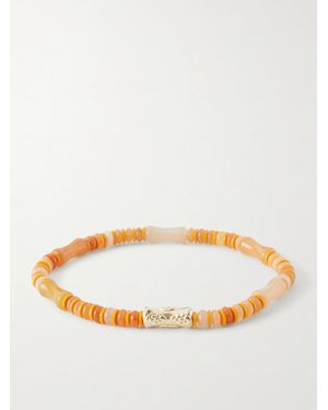 Luis Morais 14-Karat Carnelian Beaded Bracelet - Orange