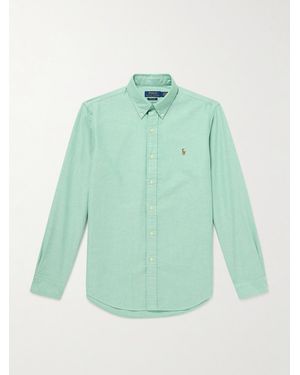 Polo Ralph Lauren Button-down Collar Logo-embroidered Cotton Shirt - Green