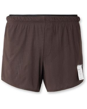 Satisfy 2.5&Quot; Distance Straight-Leg Logo-Appliqu&Eacute;D Space‑O&Trade; Shorts - Gray