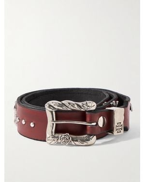 Enfants Riches Deprimes Texas Serenade Studded Leather Belt - Red