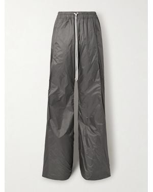 Rick Owens Pusher Wide-Leg Nylon-Canvas Drawstring Trousers - Grey