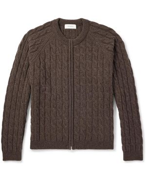 mfpen Editor Cable-knit Wool Zip-up Cardigan - Brown