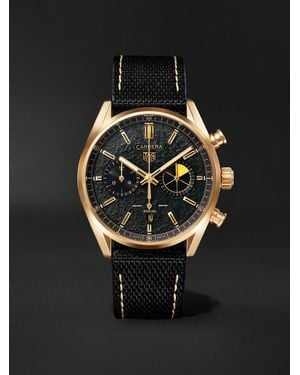 BAMFORD LONDON Tag Heuer Carrera Limited Edition Automatic 42Mm 18-Karat And Canvas Watch - Black