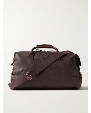 Bennett Winch Logo-debossed Full-grain Leather Weekend Bag - Brown