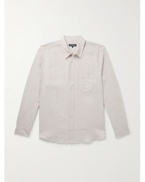 Frescobol Carioca Telles Slim-Fit Striped Linen Shirt - White