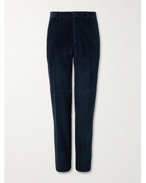 Loro Piana Jarno Straight-Leg Cotton-Corduroy Trousers - Blue